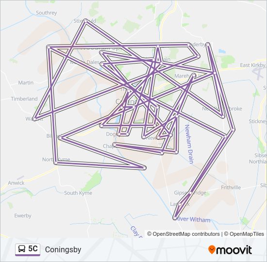 5C Bus Line Map