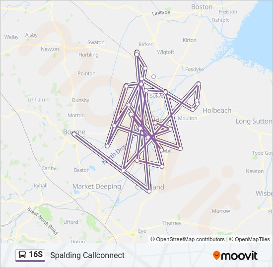 16S Bus Line Map