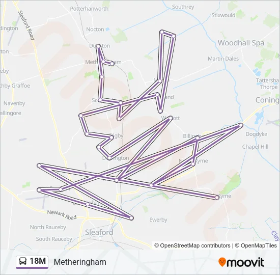 18M Bus Line Map