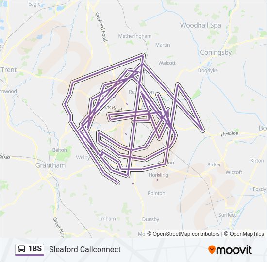 18S Bus Line Map