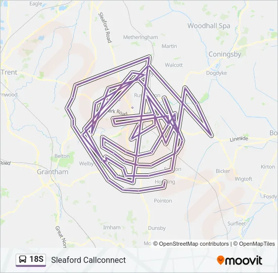 18S Bus Line Map