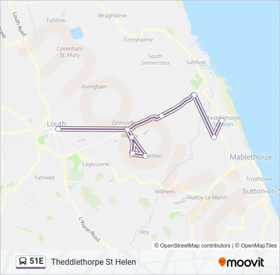 51E Bus Line Map