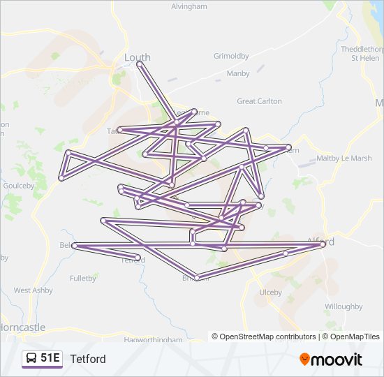 51E Bus Line Map
