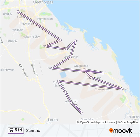 51N Bus Line Map