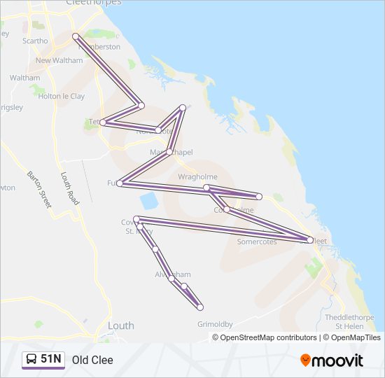 51N Bus Line Map