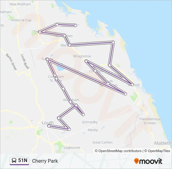 51N Bus Line Map