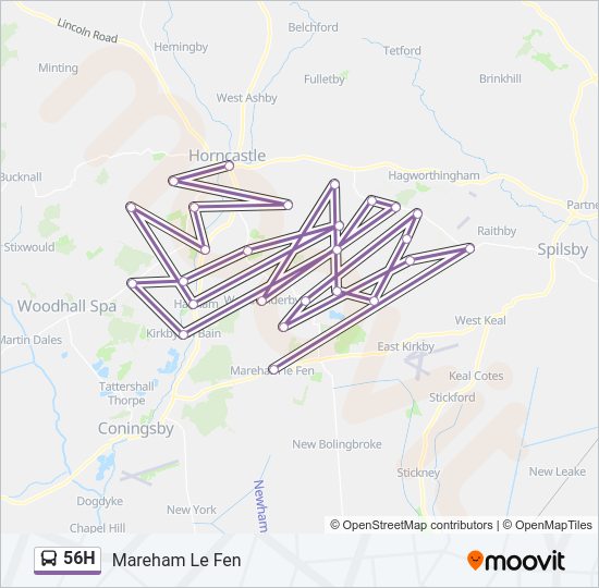 56H Bus Line Map