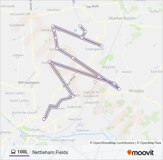 100L Bus Line Map