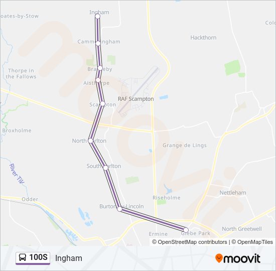 Bus Times From My Location 100S Route: Schedules, Stops & Maps - Ingham (Updated)