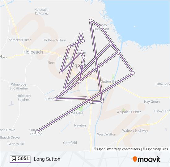 505L Bus Line Map
