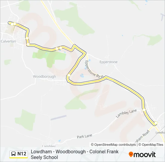 N12 Bus Line Map