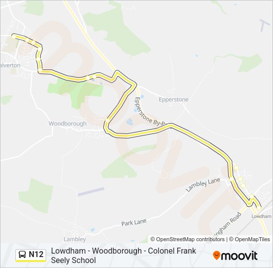 N12 Bus Line Map