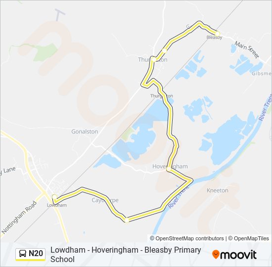 n20 Route Schedules, Stops & Maps Lowdham (Updated)