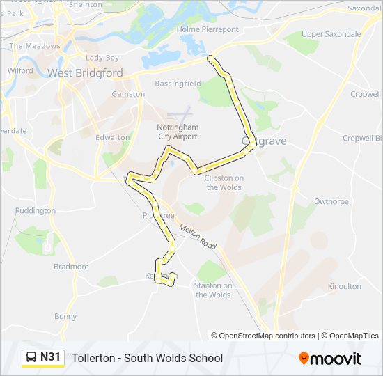 N31 Bus Line Map