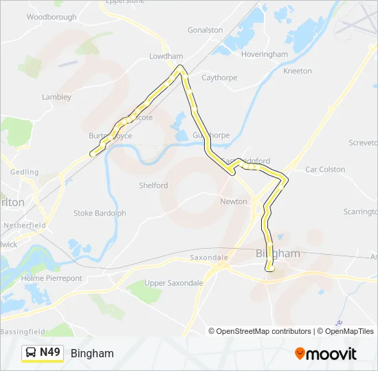 N49 Bus Line Map