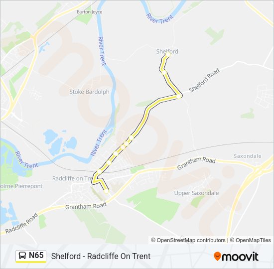 N65 Bus Line Map