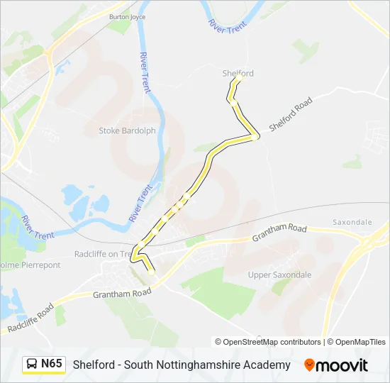 N65 Bus Line Map