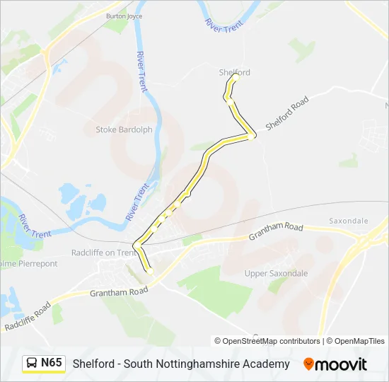 N65 Bus Line Map
