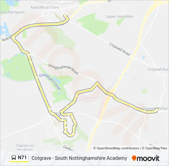 N71 Bus Line Map