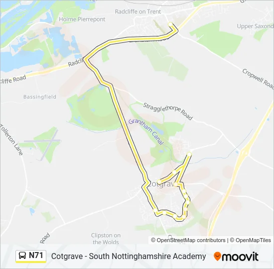 N71 Bus Line Map