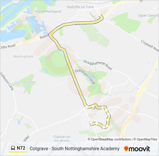 N72 Bus Line Map