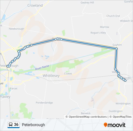 Bus 36 Route Map 36 Route: Schedules, Stops & Maps - Peterborough (Updated)