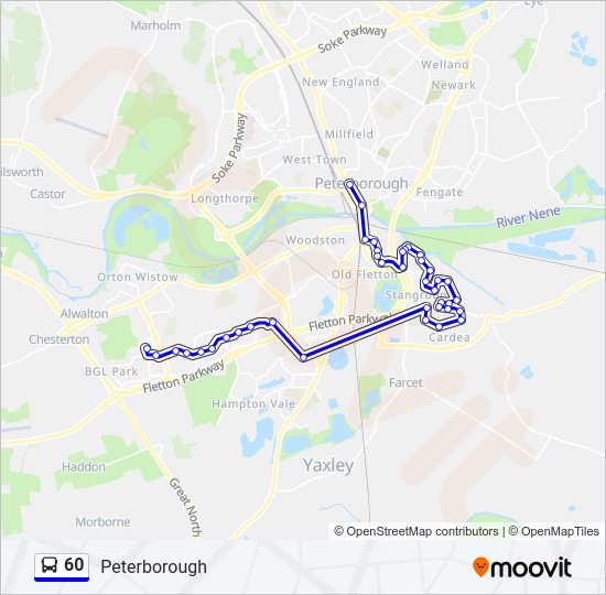 60 Bus Line Map