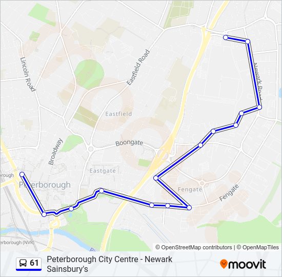 61 Bus Line Map