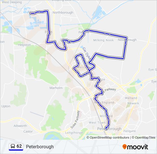 62 Bus Line Map