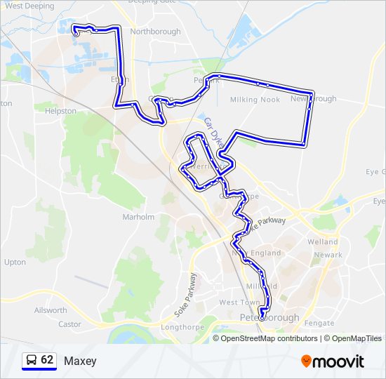 Bus 62 Route Map 62 Route: Schedules, Stops & Maps - Maxey (Updated)