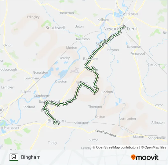 354|NOTTSBUS CONNECT Bus Line Map