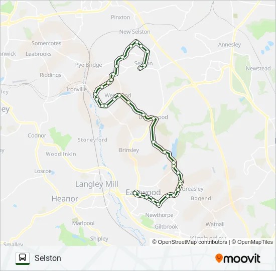 532|NOTTSBUS CONNECT Bus Line Map