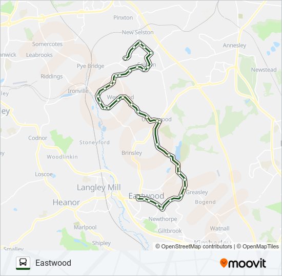 532|NOTTSBUS CONNECT Bus Line Map