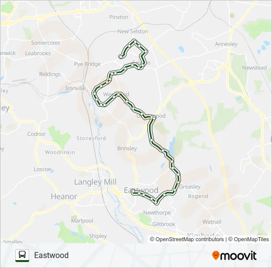 532|NOTTSBUS CONNECT Bus Line Map