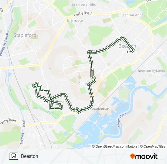 536|NOTTSBUS CONNECT Bus Line Map