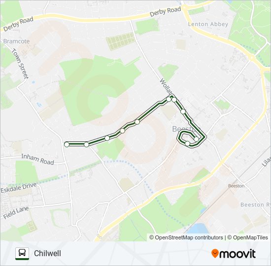 536|NOTTSBUS CONNECT Bus Line Map