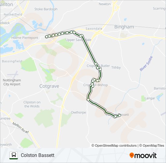 850|NOTTSBUS CONNECT bus Line Map