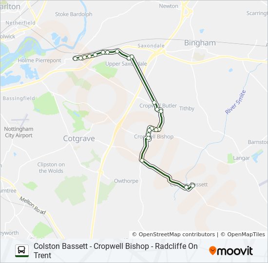 850|NOTTSBUS CONNECT bus Line Map