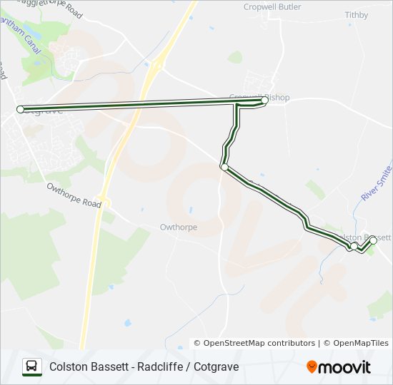 852|NOTTSBUS CONNECT Bus Line Map
