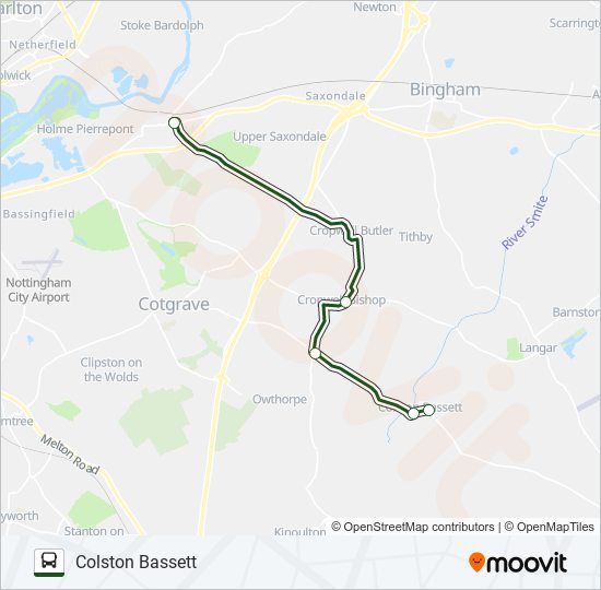 852|NOTTSBUS CONNECT bus Line Map