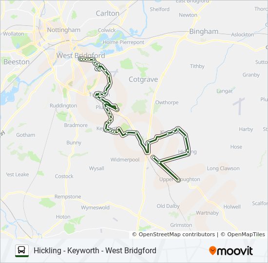 853|NOTTSBUS CONNECT Bus Line Map