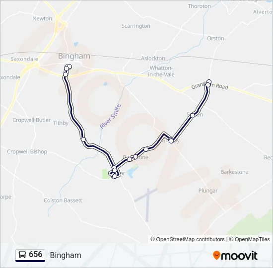 656 Bus Line Map