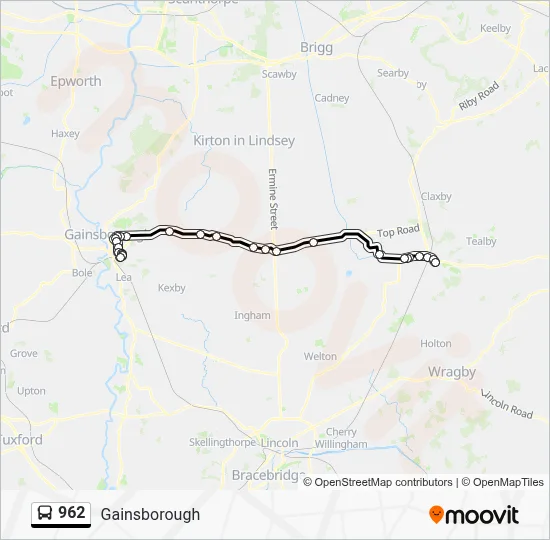 962 Route: Schedules, Stops & Maps - Gainsborough (Updated)