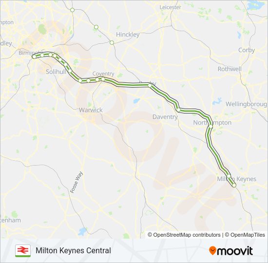 WEST MIDLANDS RAILWAY Train Line Map