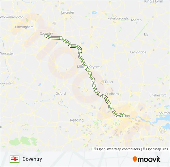 WEST MIDLANDS RAILWAY Train Line Map