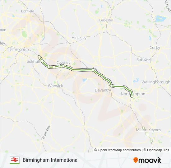 WEST MIDLANDS RAILWAY Train Line Map