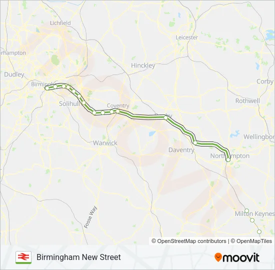 WEST MIDLANDS RAILWAY Train Line Map