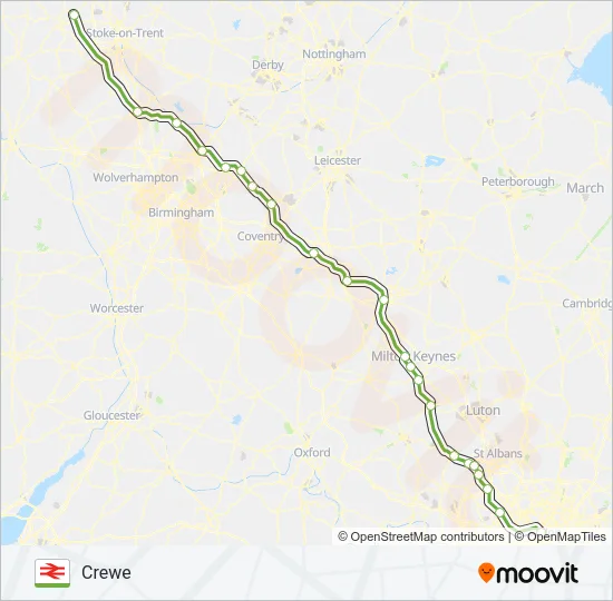 WEST MIDLANDS RAILWAY Train Line Map