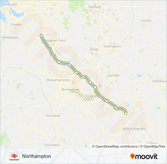 WEST MIDLANDS RAILWAY Train Line Map