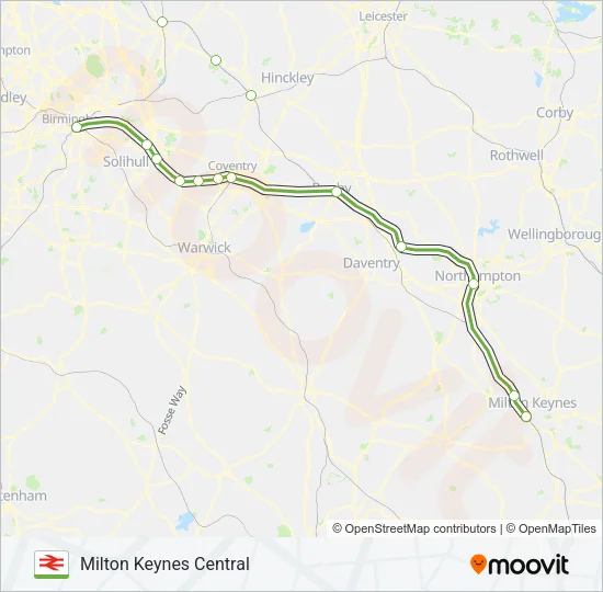WEST MIDLANDS RAILWAY Train Line Map